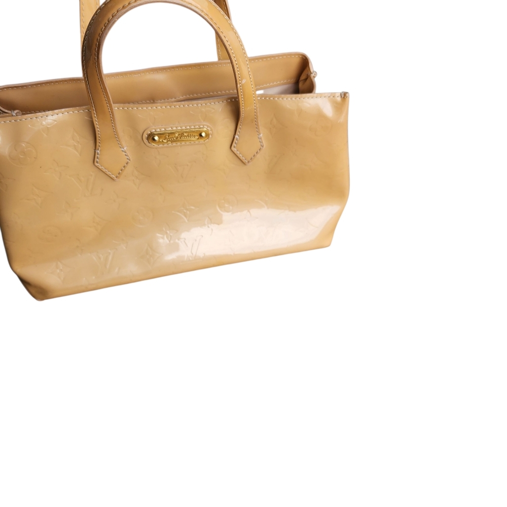 Louis Vuitton Monogram Vernis Wilshire Pm Handbag/Tote W Dustbag Yellow Euc